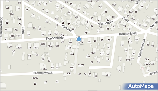 Radom, Konopnickiej Marii, 42A, mapa Radomia