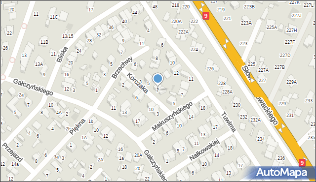 Radom, Korczaka Janusza, 7, mapa Radomia