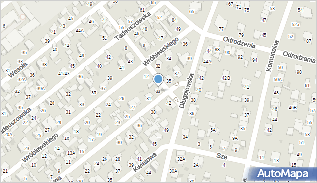 Radom, Kościelna, 33, mapa Radomia