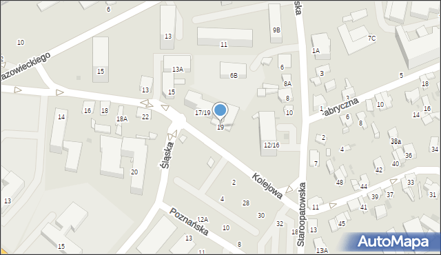 Radom, Kolejowa, 19, mapa Radomia