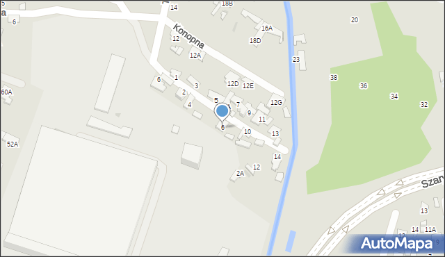 Radom, Konopna, 6, mapa Radomia