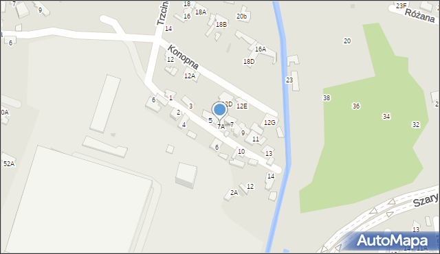 Radom, Konopna, 7A, mapa Radomia