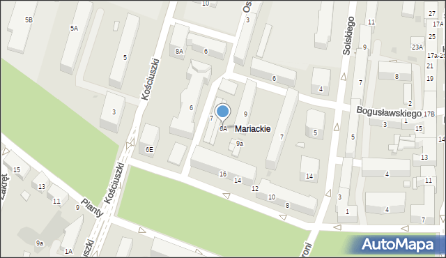 Radom, Kościuszki Tadeusza, gen., 6A, mapa Radomia