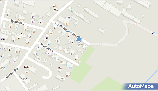 Radom, Kostki Napierskiego Aleksandra, 10, mapa Radomia