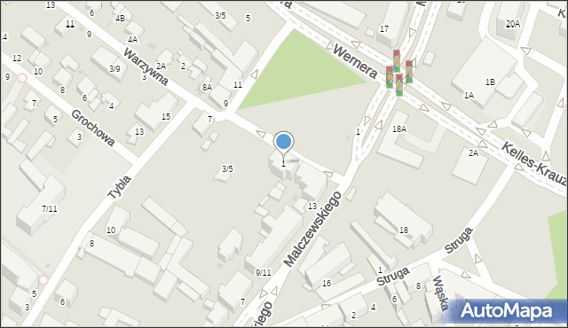 Radom, Koszarowa, 1, mapa Radomia