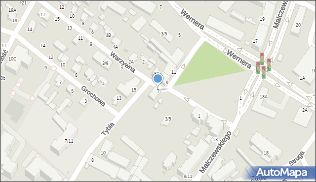 Radom, Koszarowa, 7, mapa Radomia