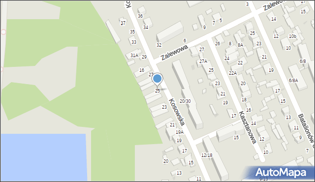 Radom, Kosowska, 25, mapa Radomia