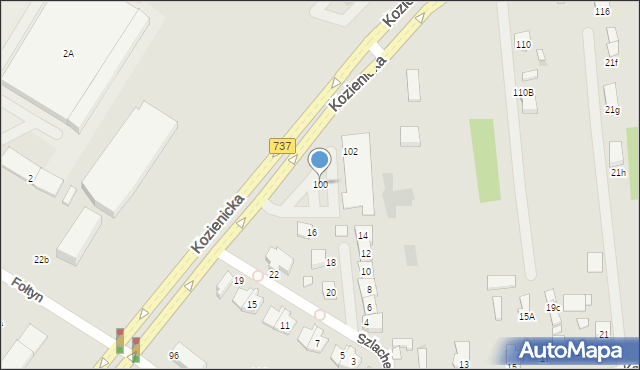 Radom, Kozienicka, 100, mapa Radomia