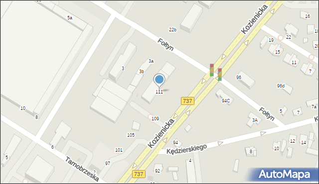 Radom, Kozienicka, 111, mapa Radomia