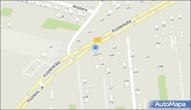 Radom, Kozienicka, 112, mapa Radomia