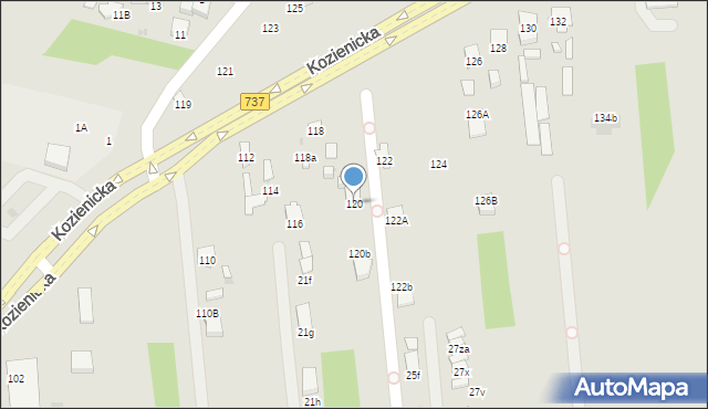 Radom, Kozienicka, 120, mapa Radomia