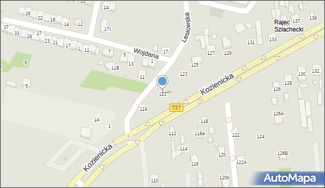 Radom, Kozienicka, 121, mapa Radomia