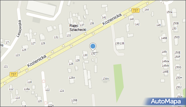 Radom, Kozienicka, 132, mapa Radomia