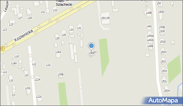 Radom, Kozienicka, 134b, mapa Radomia
