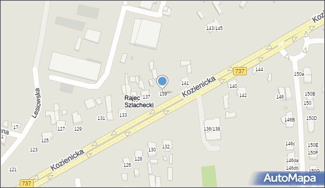 Radom, Kozienicka, 139, mapa Radomia