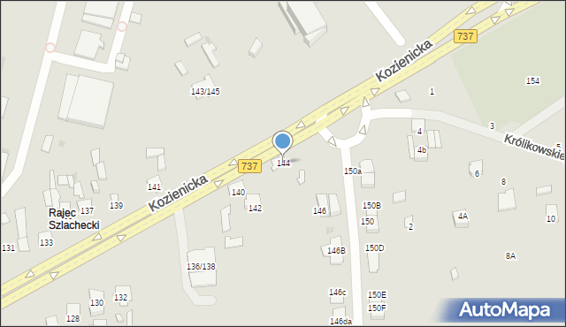 Radom, Kozienicka, 144, mapa Radomia