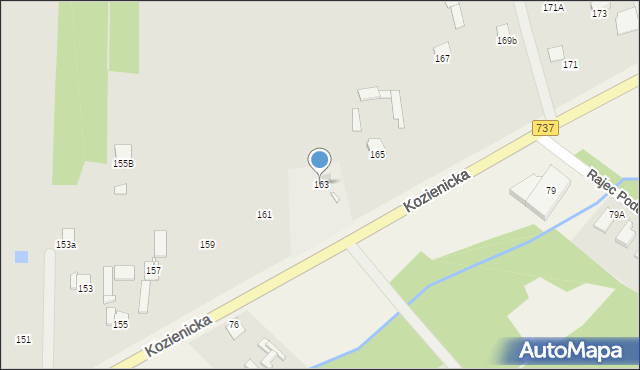 Radom, Kozienicka, 163, mapa Radomia