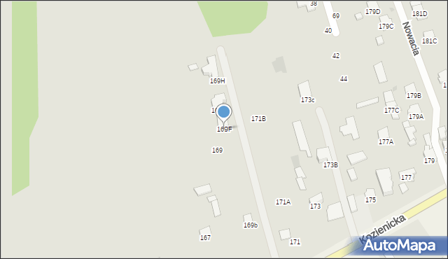 Radom, Kozienicka, 169F, mapa Radomia