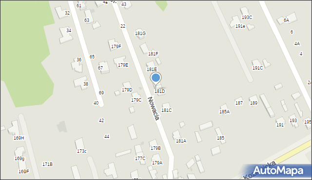 Radom, Kozienicka, 181da, mapa Radomia