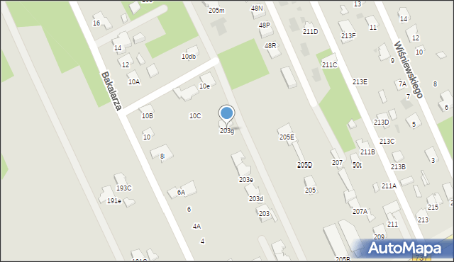 Radom, Kozienicka, 203g, mapa Radomia