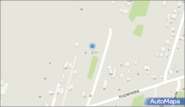 Radom, Kozienicka, 21, mapa Radomia