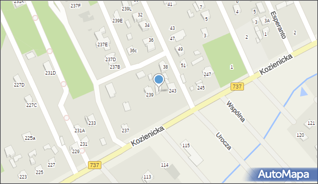 Radom, Kozienicka, 241, mapa Radomia