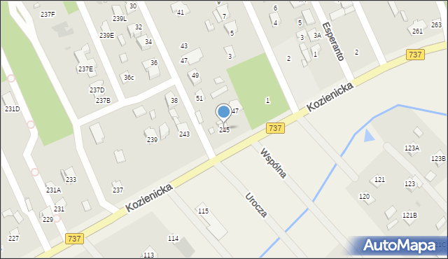 Radom, Kozienicka, 245, mapa Radomia