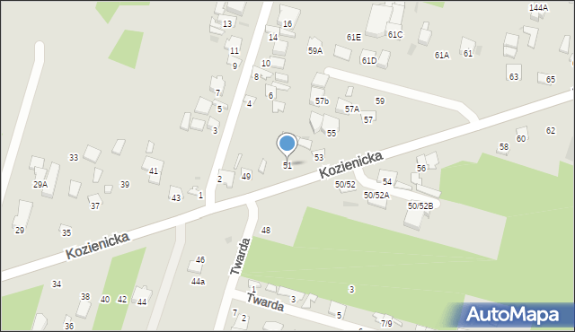 Radom, Kozienicka, 51, mapa Radomia