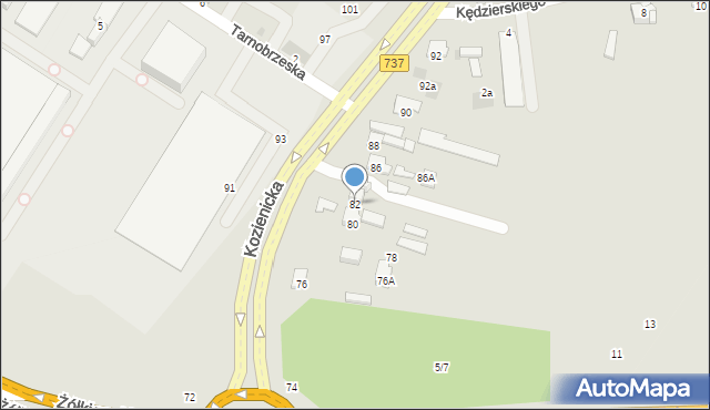 Radom, Kozienicka, 82, mapa Radomia