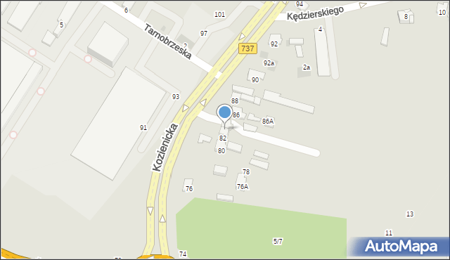 Radom, Kozienicka, 84, mapa Radomia