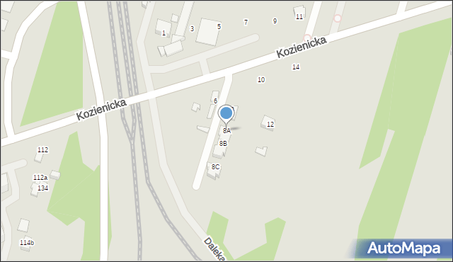 Radom, Kozienicka, 8A, mapa Radomia