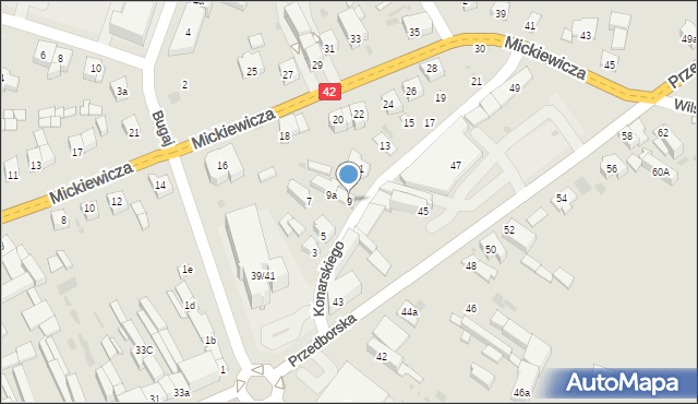 Radomsko, Konarskiego, 9, mapa Radomsko