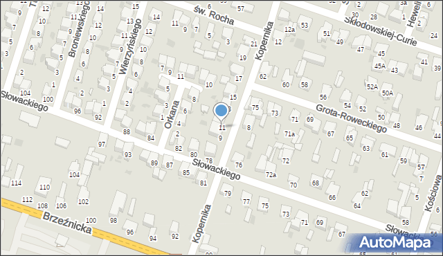 Radomsko, Kopernika Mikołaja, 11, mapa Radomsko