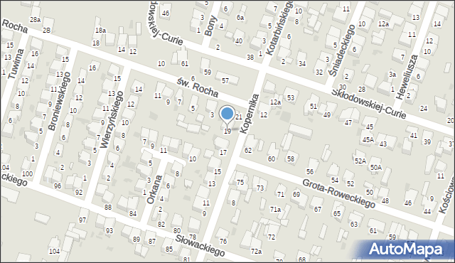 Radomsko, Kopernika Mikołaja, 19, mapa Radomsko