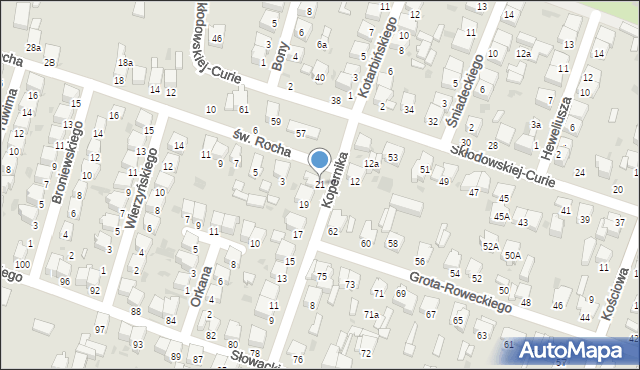 Radomsko, Kopernika Mikołaja, 21, mapa Radomsko