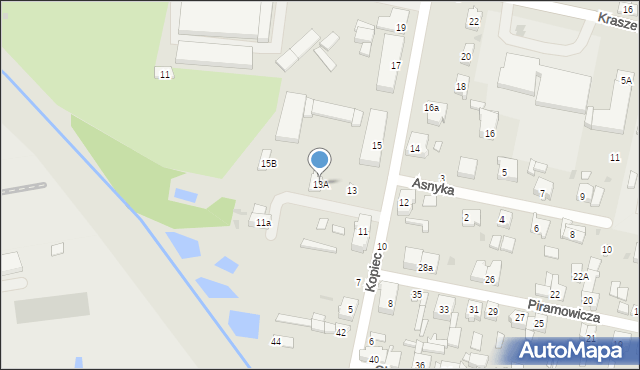 Radomsko, Kopiec, 13A, mapa Radomsko