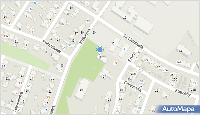 Radomsko, Kościowa Karola, ks., 18, mapa Radomsko