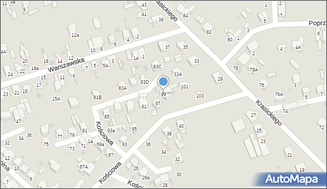 Radomsko, Kościowa Karola, ks., 99, mapa Radomsko