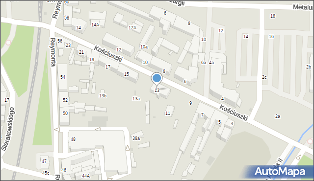 Radomsko, Kościuszki Tadeusza, gen., 13, mapa Radomsko