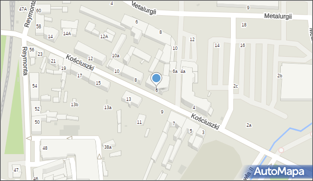 Radomsko, Kościuszki Tadeusza, gen., 6, mapa Radomsko
