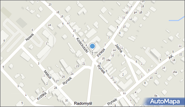 Radomyśl Wielki, Kościuszki Tadeusza, gen., 2, mapa Radomyśl Wielki