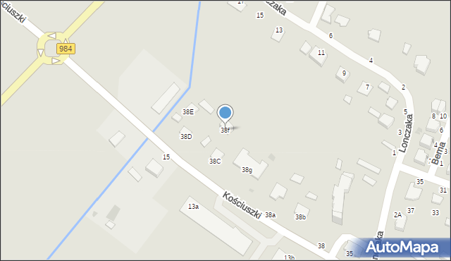 Radomyśl Wielki, Kościuszki Tadeusza, gen., 38f, mapa Radomyśl Wielki