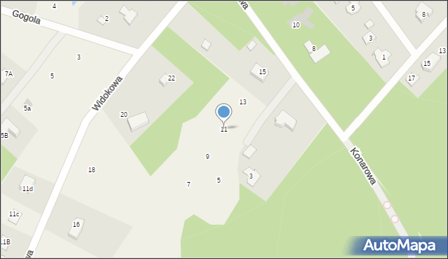 Radonie, Konarowa, 11, mapa Radonie