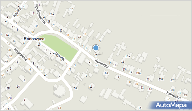 Radoszyce, Konecka, 7, mapa Radoszyce