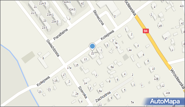 Radwanice, Kolejowa, 11, mapa Radwanice