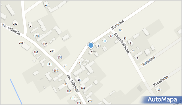 Radzewo, Kórnicka, 6, mapa Radzewo