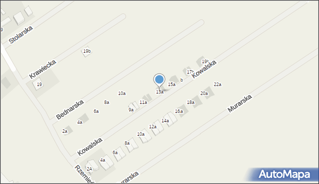 Radzewo, Kowalska, 13a, mapa Radzewo