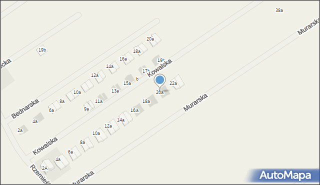 Radzewo, Kowalska, 20a, mapa Radzewo