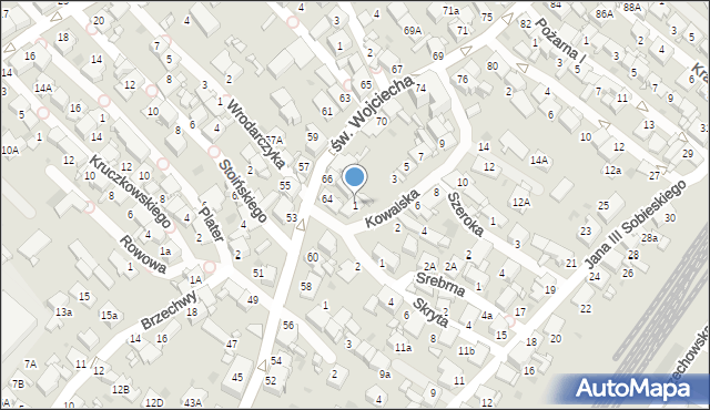 Radzionków, Kowalska, 1, mapa Radzionków