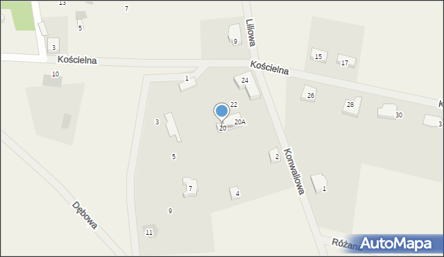 Radziszewo, Kościelna, 20, mapa Radziszewo